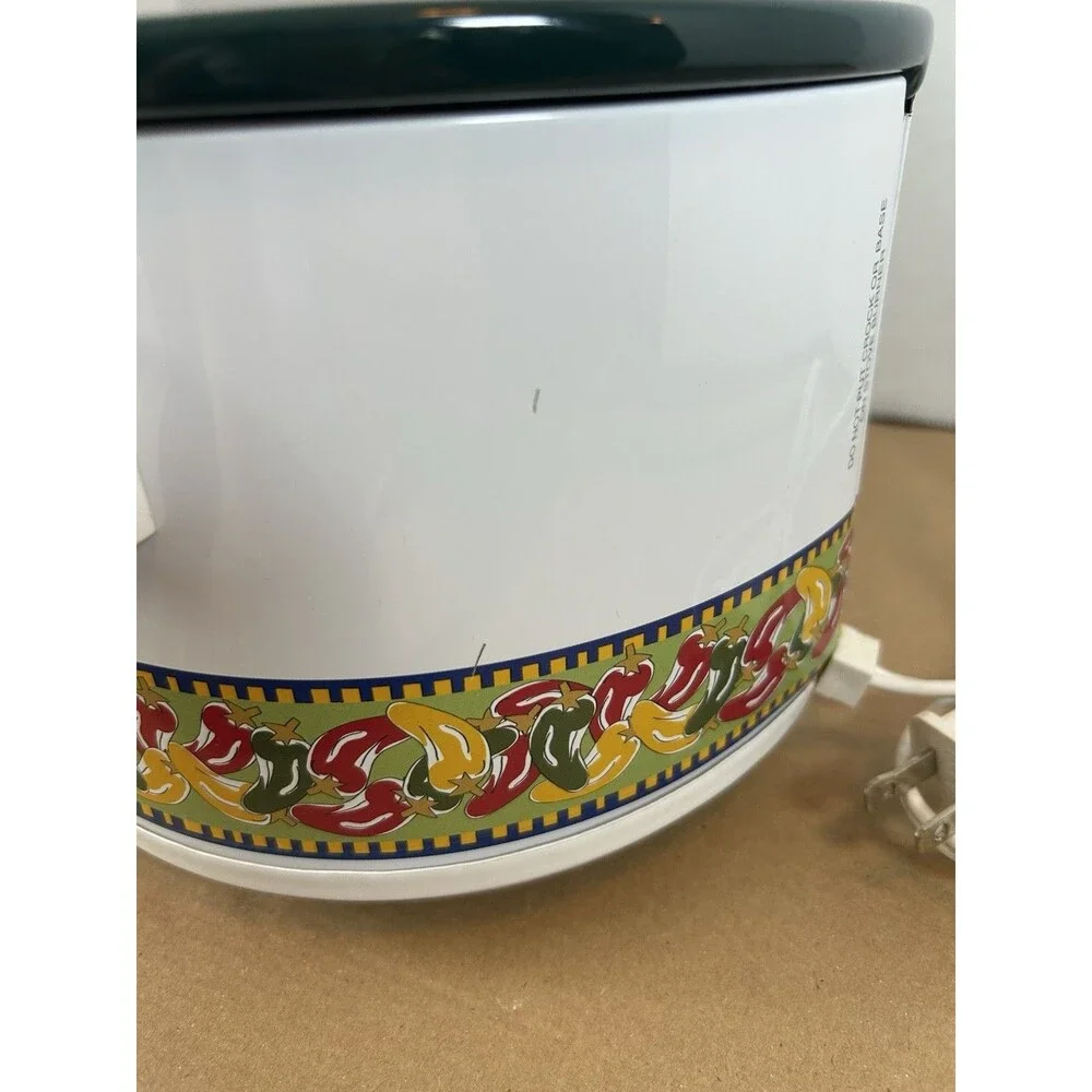 Rival Crock Pot 2 Qt Slow Cooker Model 3122 Chili Pepper Design Vtg 2003 W/Box